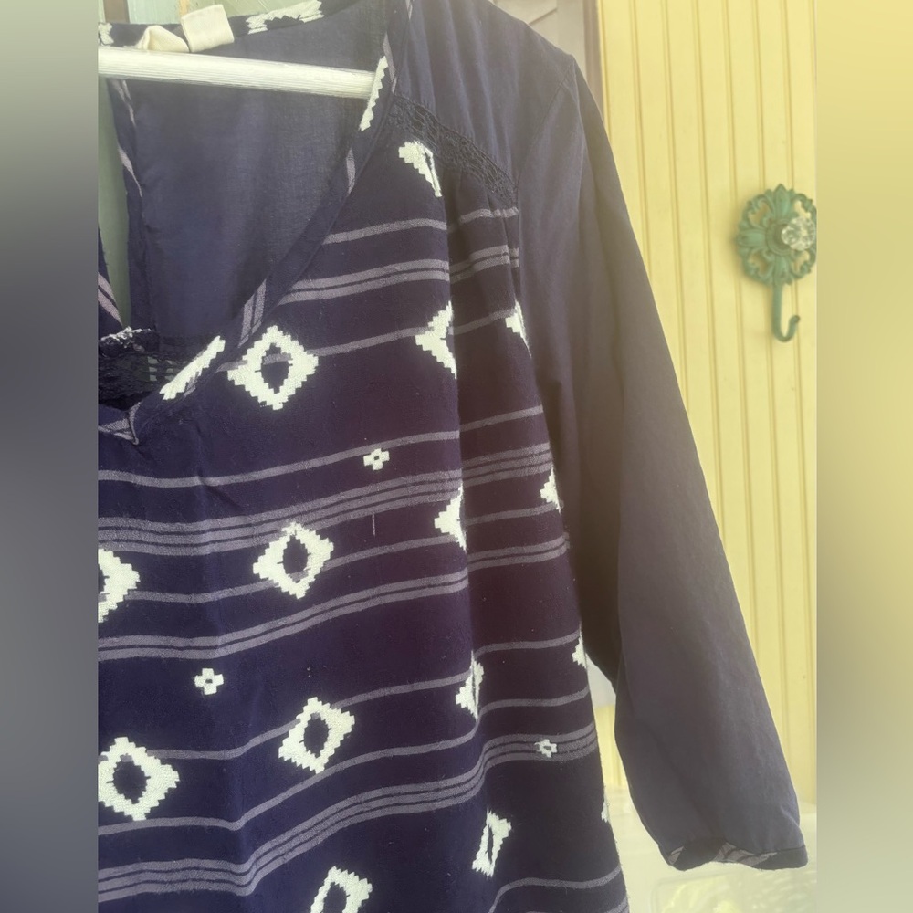 Roxy Navy And White Patterned Tunic - image 3